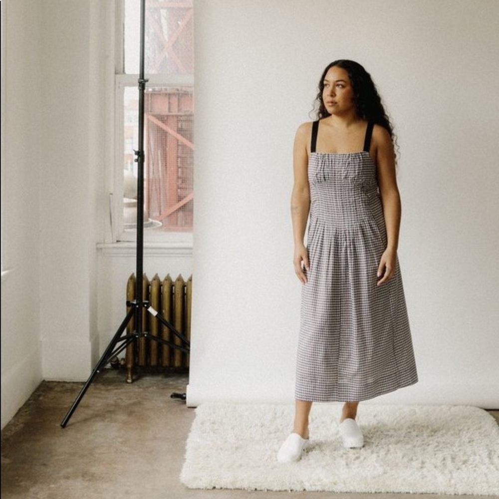 Caron Callahan Virginia Dress in Brown Gingham